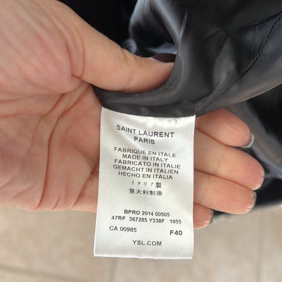 Authentic Saint Laurent velvet and rhinestone bomber - Picture 3 of 3